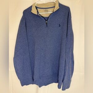 Polo by Ralph Lauren Men's Heather Blue Zip-Up Sweater